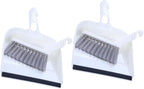HOMSFOU Mini Broom and Dustpan Set 2pcs White, Household Desktop Cleaning Tools for Kitchen Table, Compact Handheld Sweeping Accessories for Home and Office Use