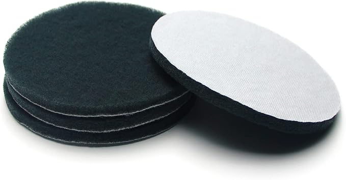 Auniwaig 1200-Grits 7 Inch Scrubber Scouring Pads Flocking Scuff Pads-Multipurpose, Drill Scuffing Disc Hoop and Loop Surface Conditioning Disc Gray 8pcs