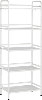 HDANI Storage Shelves,5-Tier Metal Storage Rack with Shelf,Shelf Organizer,Garage Standing Shelving Unit for Laundry,Bathroom,Kitchen,Pantry, Closet,23.6''W X 13.8''D X 63''H,White