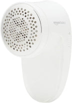 Amazon Basics Battery Operated Fabric Shaver for Clothes, Remove Pilling, Lint and Fuzz Removal, 6-Leaf Blades with Safety Lock, Portable, Includes 2 Spare Blades, White