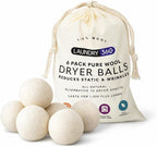 Wool Dryer Balls 6-Pack Set | Natural Fabric Softener Alternative | Reusable Laundry Balls | Eco Friendly Static Reduction