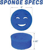The Original Scrub Moji Scrubbing Sponge by Smilyeez (Set of 3) - Purple - Temperature-Responsive Polymer Foam, Stain and Odor Resistant, Ideal for Kitchen and Bathroom Cleaning