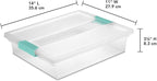 Sterilite 6-Pack Clip Box, Stackable Clear Plastic Bins with Latching Lids, Large - Writing, Arts or Crafts Supplies Storage Containers for Home, Office, Classroom and Workshop Organization