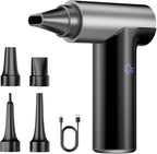 Compressed Air Duster, 200000RPM Super Power Electric Air Duster, 11-Gear Stepless Speed Mini Blower with Aluminum Alloy, Cordless Dust Blower for Computer, Keyboard, House, Outdoor, and Car