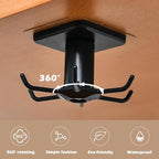 4 PCS Under Cabinet Kitchen Utensils Hooks Utility Nail Free 360°Rotating Hooks Adhesive Hanging Storage Rack for Tools/Towel/Knife(Black)