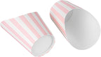 Restaurantware Bio Tek 12 Ounce French Fry Containers 100 Disposable Charcuterie Cups - Incline Design Round Striped Paper French Fry Cups Stackable For Waffles Chips or Popcorn