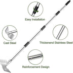 Weeding Tool with Long Handles, 60" Manual Weed Tool Stainless Steel 2 in 1 Hand Weeding Slicker for Gardening, Lawn, Yard, Yard, Yard