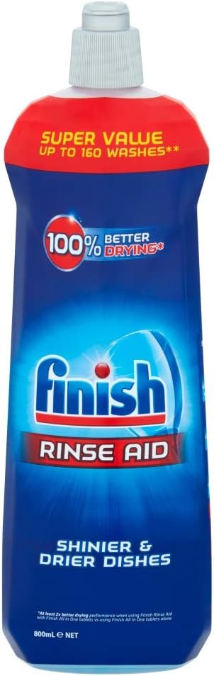 Finish Rinse Aid 100% Better Drying Dishwasher, Lemon Sparkle, 800 ML
