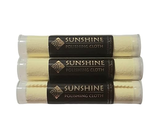 Sunshine 3 Polishing Cloths Jewelry Cleaner Tube Silver Brass Gold Copper