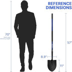 Shovel,Shovels for Digging Heavy Duty with Fiberglass Handle,Spade Shovel for Gardening Trenching Planting Transferring,57 inches,Blue