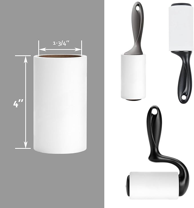 6-Pack 4 inch Lint Roller Refills for Scotch Brite Lint Roller Replacement Refills for Pet Hair Extra Sticky Everyday Clean Lint Remover Refills 60 Sheets per Roll Total 360 Sheets