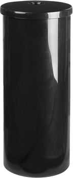 iDesign Freestanding Toilet Paper Canister with Lid for 3 Extra Rolls, Black, Made in USA