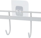2 Pcs Kitchen Utensil Rack with 4 Adhesives - Adhesive Kitchen Utensils Hanging Rack Utensil Holder for Kitchen, Bathroom, and Bedroom(White)