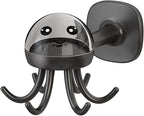 Beaupretty Rotating 6-Claw Utensil Hook Wall Mounted Kitchen Organizer Rack, Punch-Free Lightweight Black Storage Hanger for Cooking Tools and Utensils