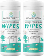 MOMREMEDY Hydrogen Peroxide Cleaning Wipes | All Purpose Cleaner and Stain Remover | Multipurpose for Home, Kitchen, Bathroom, All Surfaces | Non-Toxic