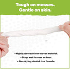 Crocodile Cloth Outdoor Cleaning Wipes – 8 Packs/640 Total Count Plant-Based Cloths (15"x10"), Skin Safe, Pre-Moistened, Aloe & Vitamin E Infused, Large, Absorbent, Multi-Surface Disposable Wipes