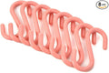 8Pcs Pink S-Shaped Hooks,Plastic Clothes Hangers Multi-Purpose Storage Racks Portable Key Holders, Hanging Bathroom Organizers,Utility Stable Industrial Hooks,Home Storage