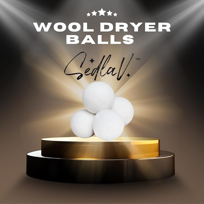 SEDLAV Wool Dryer Balls for Dryer Wool Dryer Balls - Wool Laundry Balls for Dryer, Wool Dryer Balls Laundry Reusable, Natural Reusable Fabric Softener & Wrinkle Reducer – Chemical Free (12)