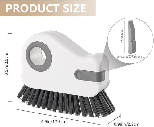 2 in 1 Groove Cleaning Brush, Window Track Cleaning Tools, Multifunction Window Track Cleaner with Hard Bristle and Hidden Scraper, Crevice Brush for Sliding Door Track, Window Seal, Sill (Max)