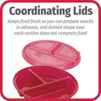 GoodCook Meal Prep Containers Set Microwave & Dishwasher-Safe Round Food Organizers with Labeled Compartments BPA-Free Food Storage Set with Snap Shut Lids Portion Control, 10-Pieces, Red (Pack of 4)