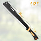 Machete for Yard Work and Cutting Trees Heavy Duty Machetes Brush Clearing Sickle Knife with Cold Steel Blade, Hand Harvest Sickle for Weeding Gardening