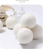 Laundry Wool Dryer Balls, 6 Pack Natural Fabric Softener, Reusable Laundry Balls for Dryer, Reduces Clothing Wrinkles and Saves Drying Time for Washing Machine Accessories
