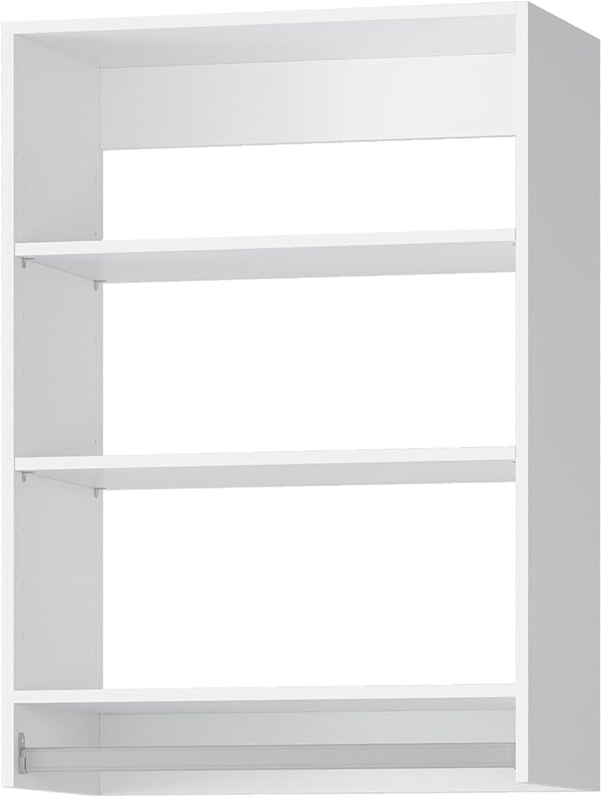 MODCART Medium Double Hanging Closet Unit, Modular Closet System, Wood Closet System Organizer with Storage for Walk In Closets, Clothing Rack Closet for Hanging Clothes, Bedroom, White, 19.5"W