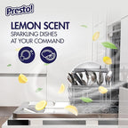 Amazon Brand - Presto! Triple Action Dishwasher Pacs, Lemon Scent, 70 Count