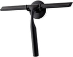 Ettori Shower Squeegee for Glass Doors, Squeegee for Shower Glass Door, Window and Car Glass, Mirrors - All-Purpose Stainless Steel Squeegee, 10 Inches and Black