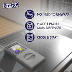 Amazon Brand - Presto! Triple Action Dishwasher Pacs, Lemon Scent, 70 Count