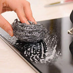 TopHomer 4 Pcs Stainless Steel Wire Balls Scrubbing Scouring Pad for Removing Heavy Dirty Home Cleaning Tools Easy to Clean