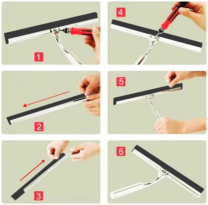2PCS Replacement Silicon Rubber Squeegee Blade, 14 Inch (Black)