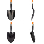 VNIMTI Heavy Duty Gardening Shovel, 56 Inch Round Blade with Fiberglass Handle (Orange)