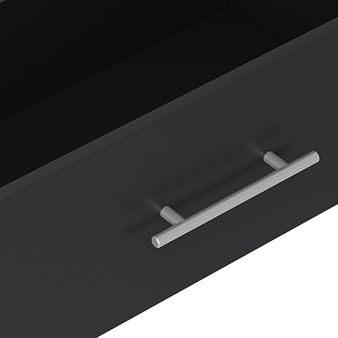 MODCART 4 Drawer Short Tower Closet Unit, Modular Closet System, Wood Closet System Organizer with Storage for Walk In Closets, Clothing Rack Closet for Hanging Clothes, Bedroom, Black, 19.5"W