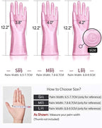 Alimat PluS 2 Pack Reusable Cleaning Gloves Latex Free, Dishwashing Gloves with Cotton Flock Liner and Embossed Palm, Waterproof Household Gloves for Laundry, Gardening（Small）