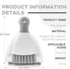 Small Hand Dust Pan and Brush - Small Broom and Dustpan Set, Mini Broom and Dustpan, Compact Dustpans and Brush for Home Cleaning, Sofa, Desk, Guinea Pig Cage, Cat Litter, etc. (Gray 3 Set)