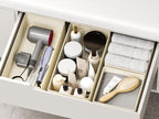 DIMJ Drawer Organizers Clothes, Set of 10 Dresser Organizer Bins, Fabric Closet Organizers and Storage, Shallow Drawer Dividers for Nursery, Clothing, Baby Clothes, Socks, Underwears, Tie (Beige)