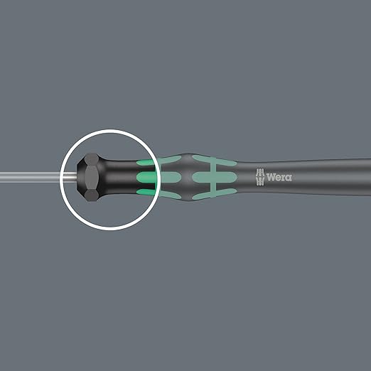 Wera 2052/6 Kraftform Micro Ballhead Hexagon Electronics Screwdriver Set and Rack, 6-Piece