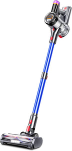 Cordless Vacuum Cleaner, 500W 40Kpa 60Mins Vacuum Cleaners for Home, Anti-tangle Stick Vacuum with Self-Standing, Wall Mount Charging, LDE Display, Wireless Vacuum for Carpet Pet Hair Hardfloor, Blue