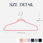 HOUSE DAY Velvet Hangers 30 Pack, Premium Non-Slip Felt Hangers, Sturdy Pink Clothes Hanger Heavy Duty, Space Saving Durable Suit Coat Hanger, 360° Rotating Rose Gold Hook