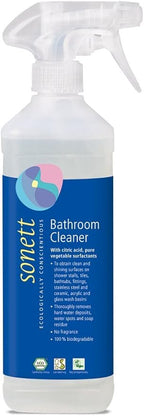 Sonett Organic Bathroom & Shower Cleaner Spray Removes lime scale deposits in hard-to-reach places and cleans fittings, stainless steel, floor tiles and shower walls (17 fl. oz. Pack of 6)