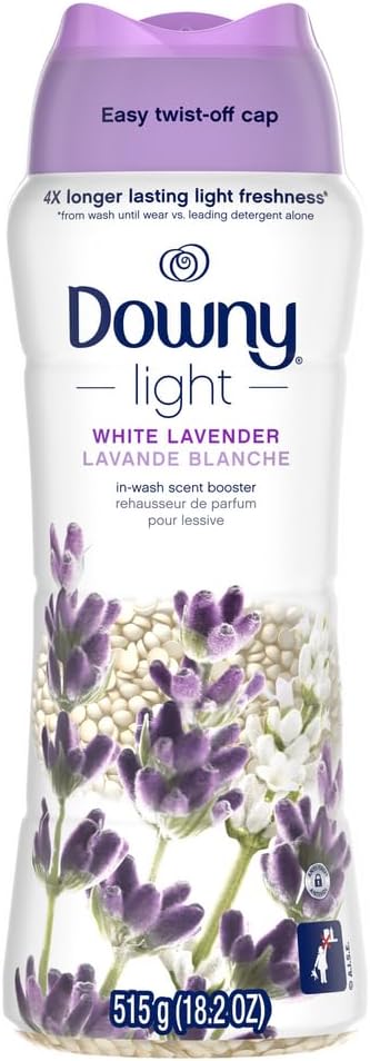 Downy Light Laundry Scent Booster Beads, White Lavender Scent, 18.2 OZ, In-wash fabric beads designed to be gentle with a light boost of scent, No Heavy Perfumes