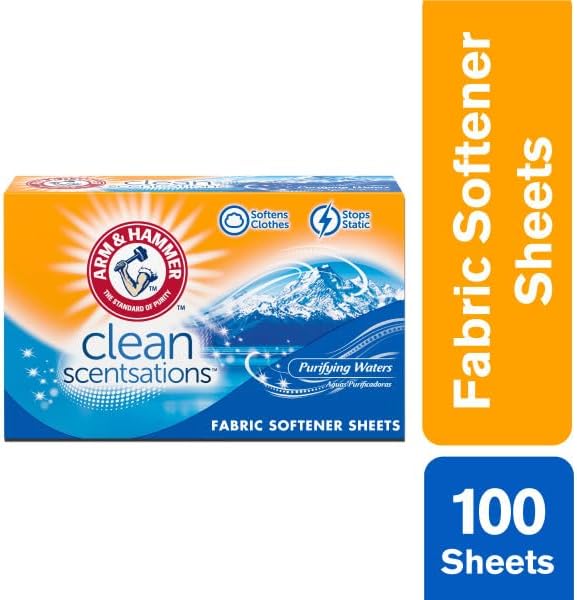Arm & Hammer Fabric Sheets 100Ct Purifying Water Pack (3)
