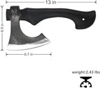 JXE JXO 13 Inch Hatchet, Camping Hatchet 1065 High Manganese Steel, Hickory Handle Tomahawk Axe with Leather Sheath