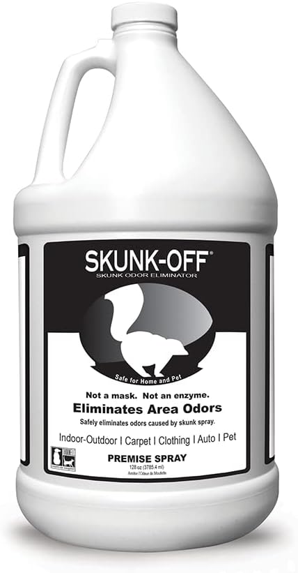 Odorcide Skunk Off Skunk Odor Eliminator Premise Spray – Ready-to-Use Skunk Odor Remover for House, Outdoors, Cars, Laundry, & More – Skunk Spray w/Safe, Non-Enzymatic Formula (1 Gallon)