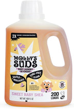Molly's Suds Baby Liquid Laundry Detergent | Removes Formula, Poop & Spit-Up Stains | Extra Gentle for Infants, Babies, Toddlers (Sweet Baby Shea, 200 Loads)