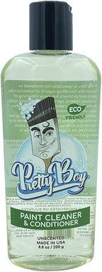 Pretty Boy Paint Cleaner & Conditioner – Eco-Friendly Solution for Cleaning & Conditioning Paint Brushes, Rollers, and Tools – Removes Water-Based Paints, Stains, Primers, and More (8.8 oz Bottle)