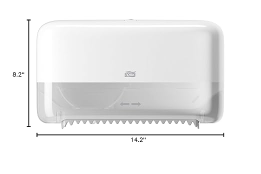Tork Coreless Toilet Paper Dispenser White, For Homes and Small Businesses, Fits T7 Dispensers