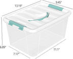 6-Pack Clear Storage Latch Bins, 14 L Plastic Storage Boxes with Lid