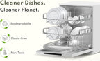 100% Plastic-Free Dishwasher Detergent Tablets, 100 Count, Free & Clear, Eco-Friendly Dishwashing Tablets, Natural, Sustainable